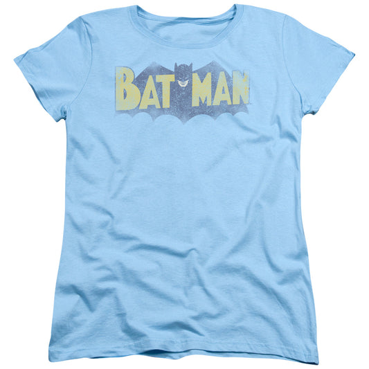 BATMAN VINTAGE LOGO - S/S WOMENS TEE - LIGHT BLUE T-Shirt
