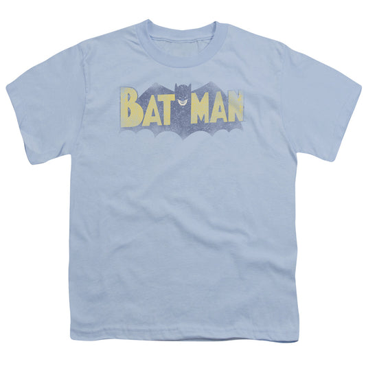 Batman - Vintage Logo - Short Sleeve Youth 18/1 - Light Blue T-shirt
