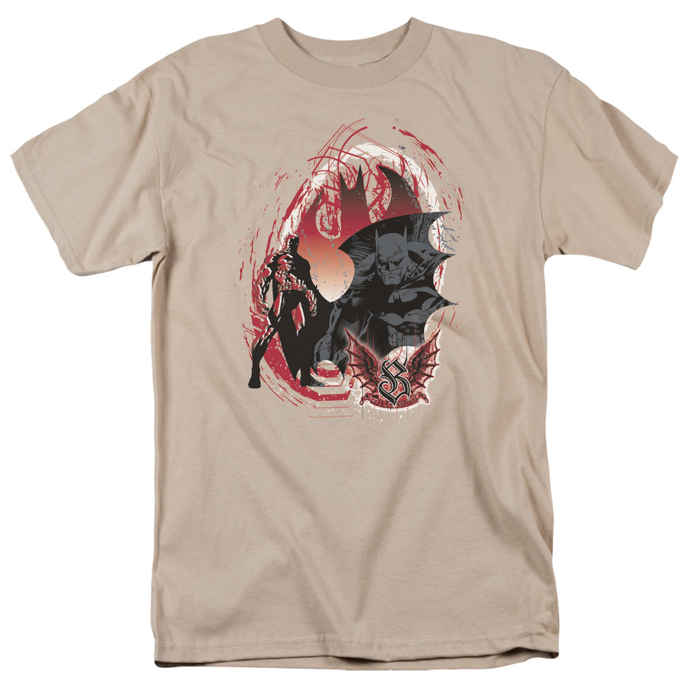 Batman - Gothic Scrawl - Short Sleeve Adult 18/1 - Sand T-shirt