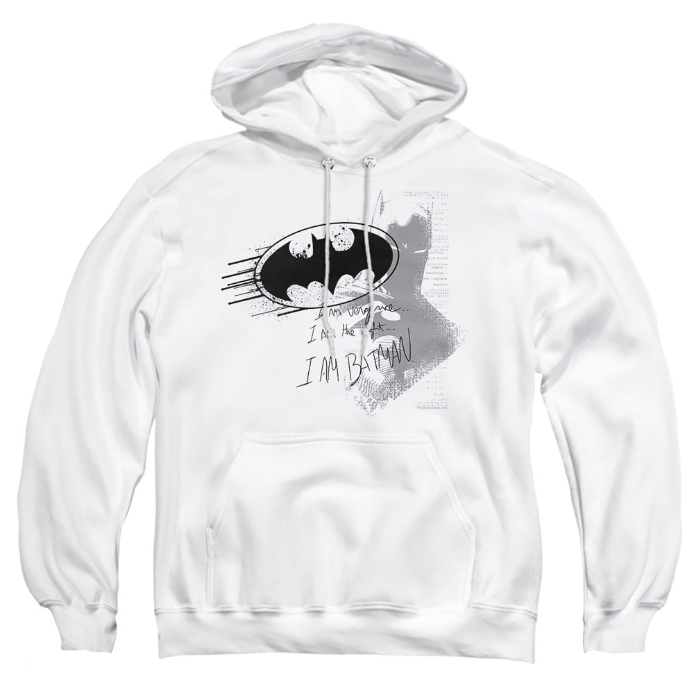 Batman - I Am Vengeance - Adult Pull-over Hoodie - White