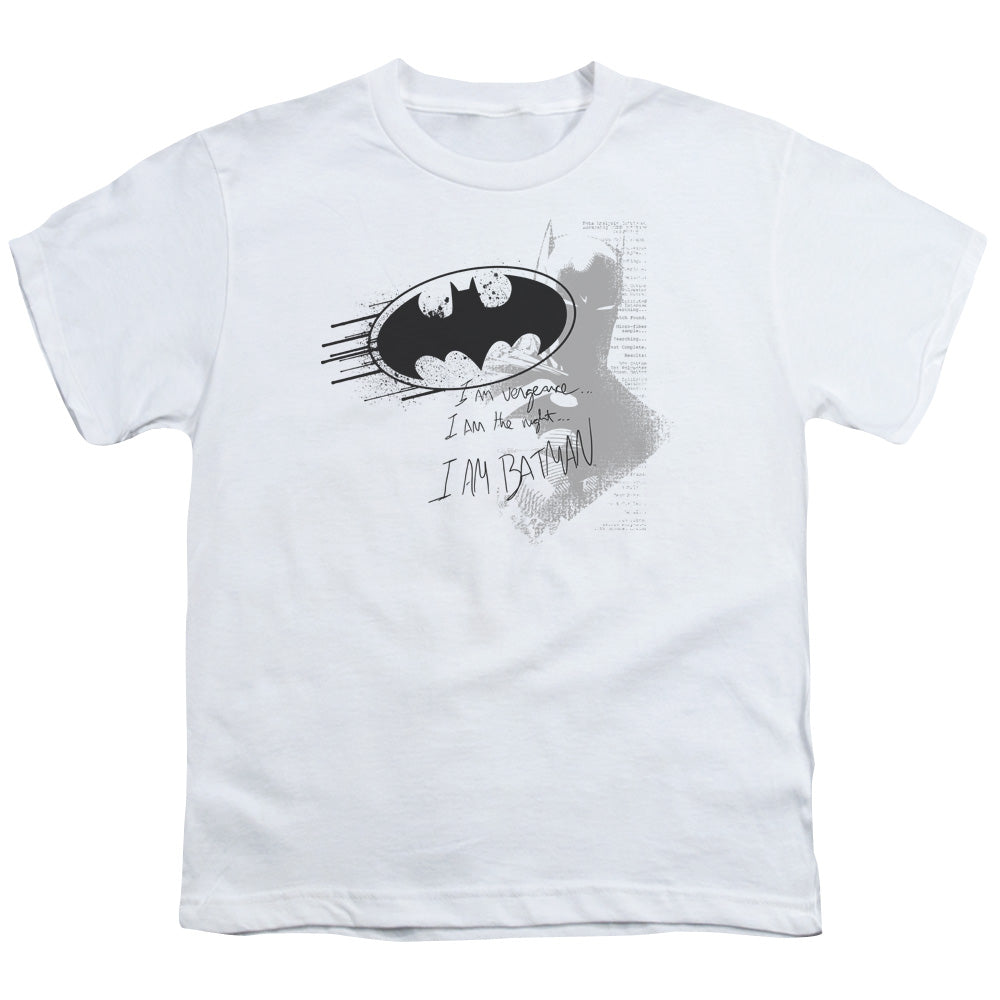 Batman - I Am Vengeance - Short Sleeve Youth 18/1 - White T-shirt
