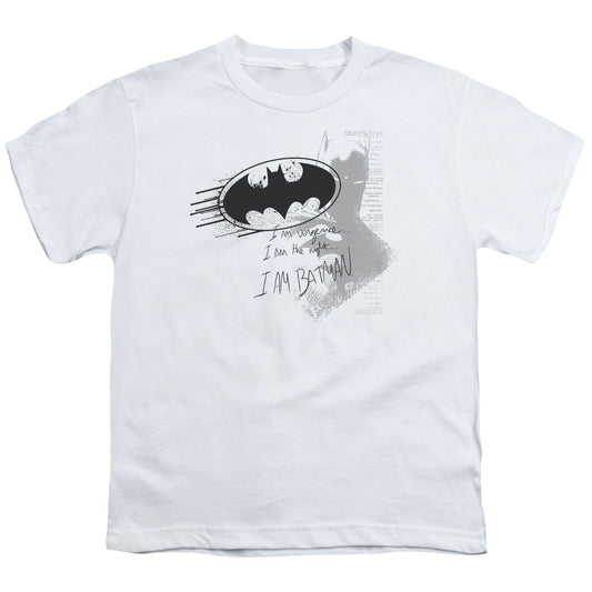Batman - I Am Vengeance - Short Sleeve Youth 18/1 - White T-shirt