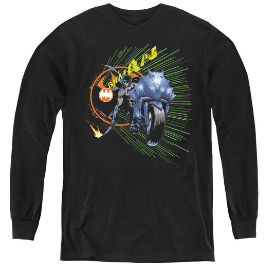 Batman - Batcycle - Youth Long Sleeve Tee - Black