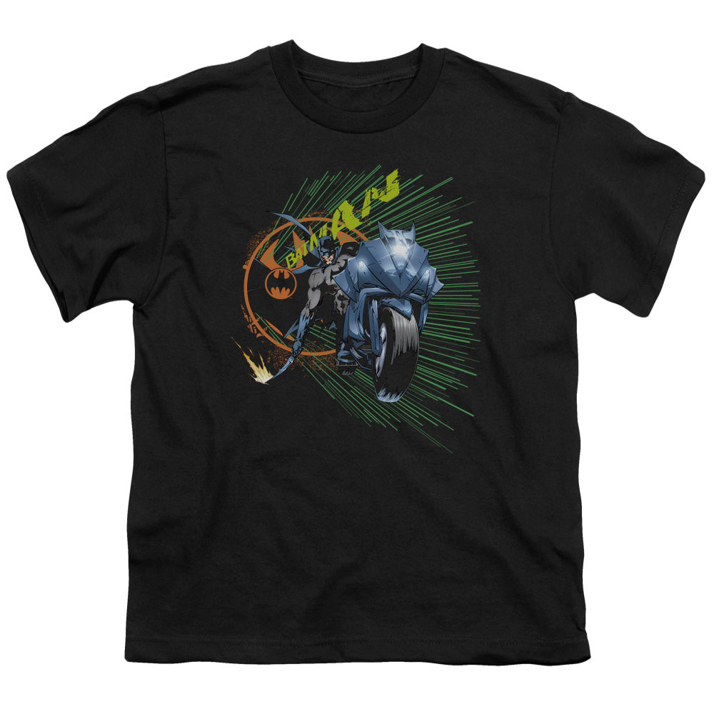 Batman - Batcycle - Short Sleeve Youth 18/1 - Black T-shirt