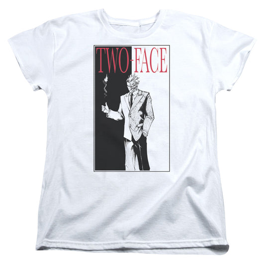 Batman - Two Face - Short Sleeve Womens Tee - White T-shirt