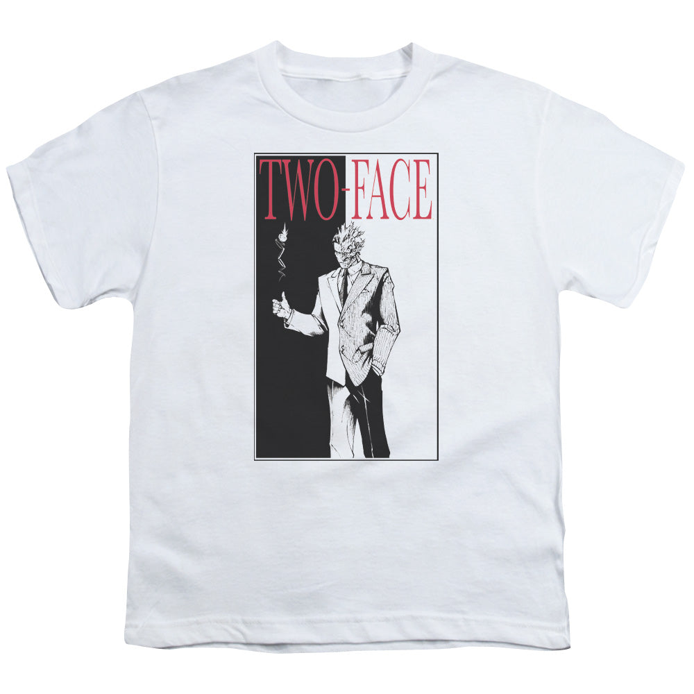 Batman - Two Face - Short Sleeve Youth 18/1 - White T-shirt