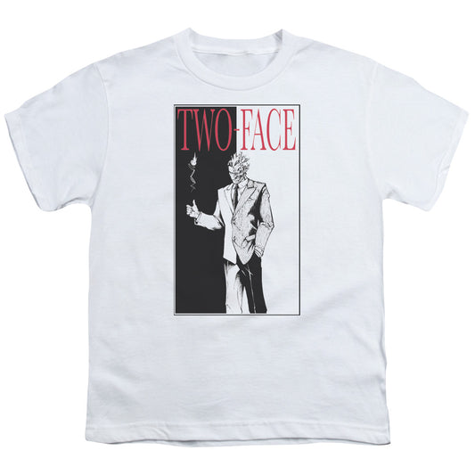 Batman - Two Face - Short Sleeve Youth 18/1 - White T-shirt