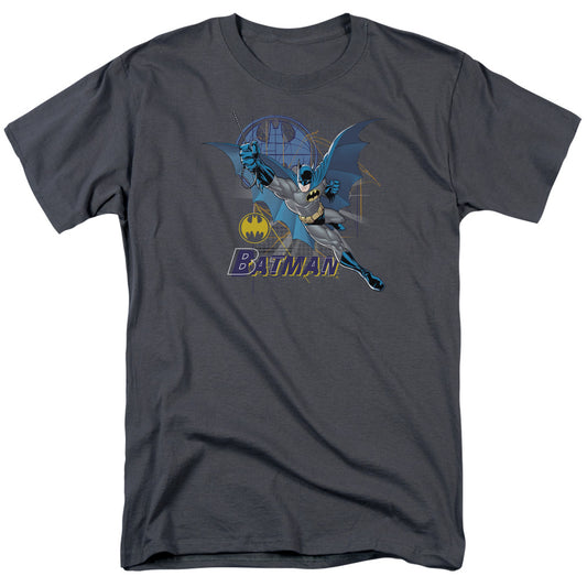 Batman - Cape Outstretched - Short Sleeve Adult 18/1 - Charcoal T-shirt