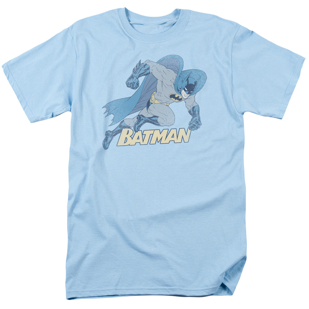 Batman - Running Retro - Short Sleeve Adult 18/1 - Light Blue T-shirt