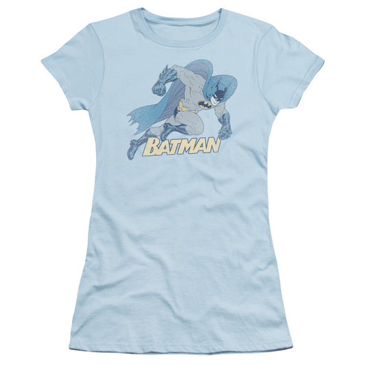 Batman - Running Retro - Short Sleeve Junior Sheer - Light Blue T-shirt