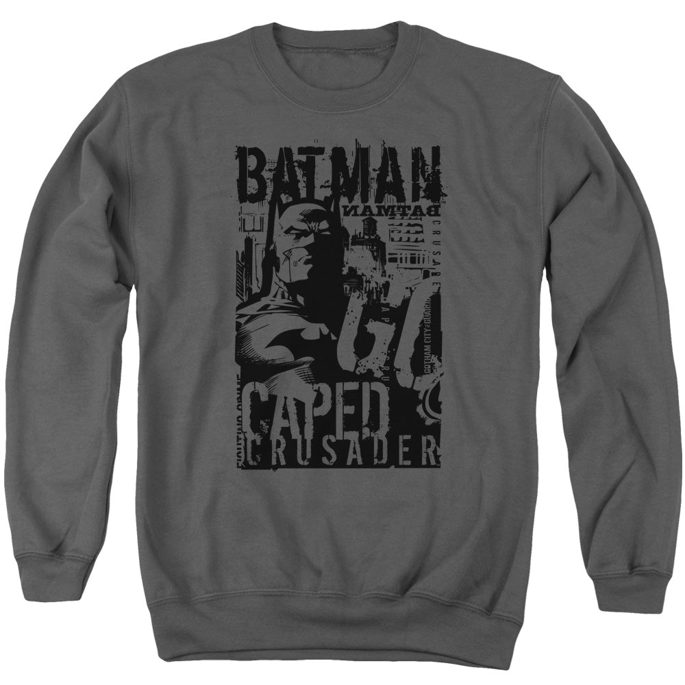 Batman - Caped Crusader - Adult Crewneck Sweatshirt - Charcoal