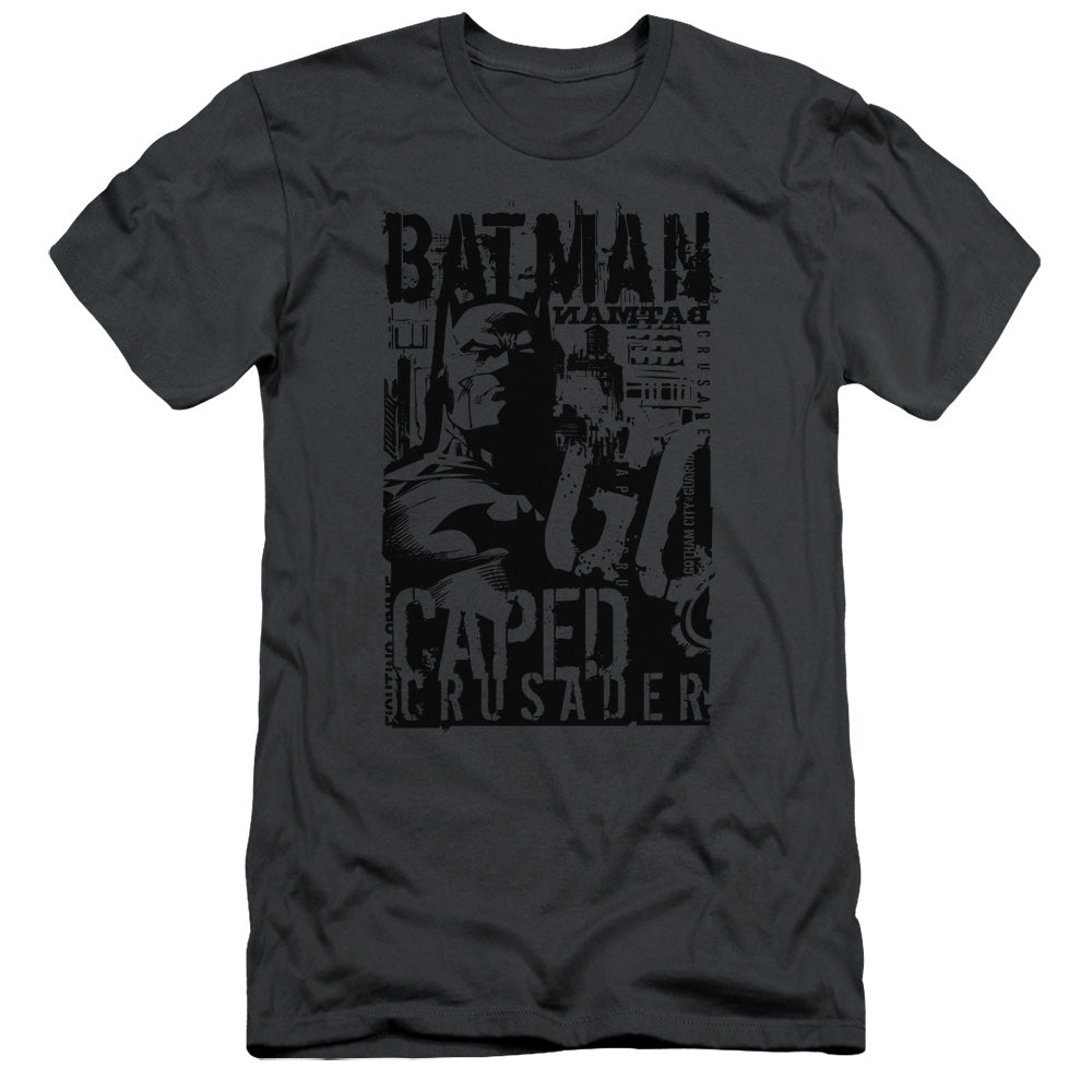 Batman - Caped Crusader - Short Sleeve Adult 30/1 - Charcoal T-shirt