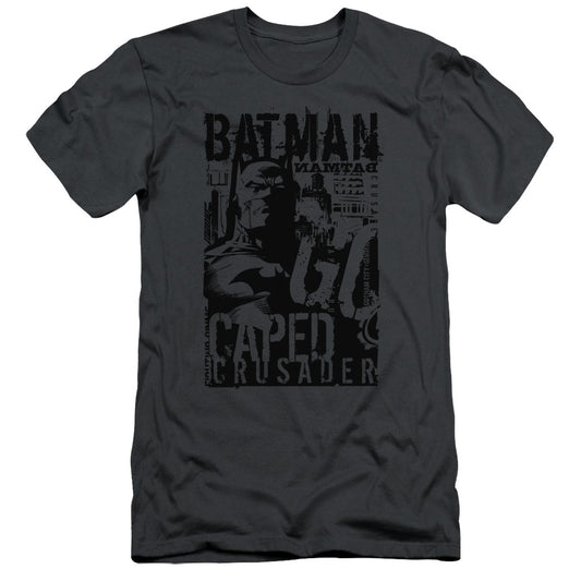 Batman - Caped Crusader - Short Sleeve Adult 30/1 - Charcoal T-shirt