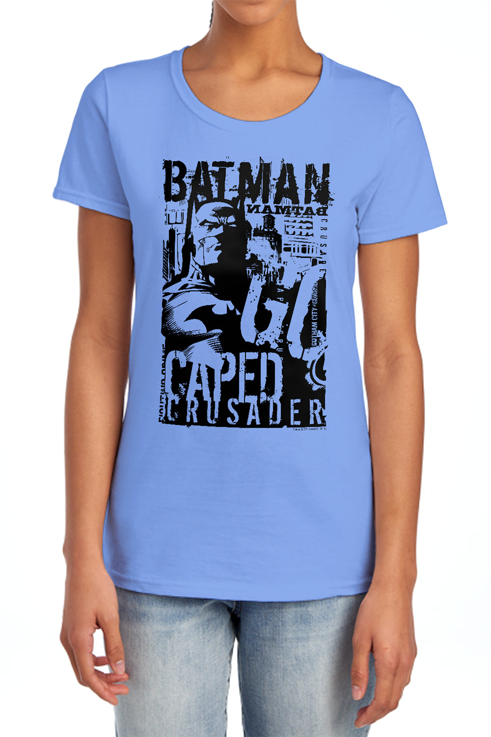 Batman - Caped Crusader - Short Sleeve Womens Tee - Charcoal T-shirt