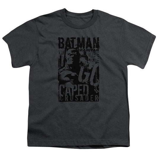 Batman - Caped Crusader - Short Sleeve Youth 18/1 - Charcoal T-shirt