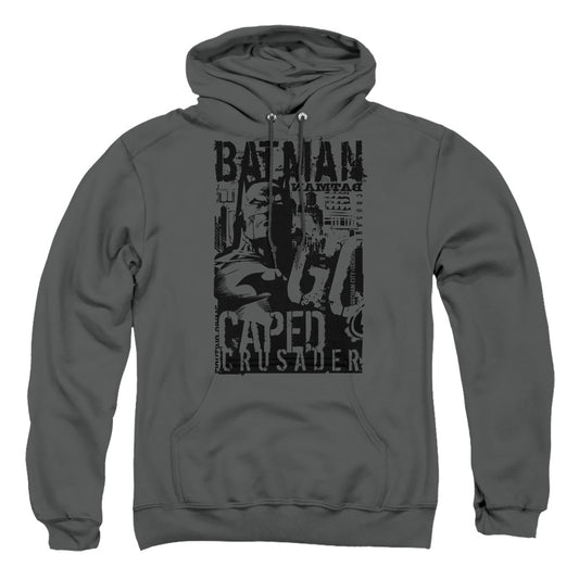 Batman - Caped Crusader - Adult Pull-over Hoodie - Charcoal