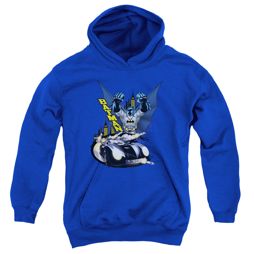 Batman - By Air & By Land - Youth Pull-over Hoodie - Royal