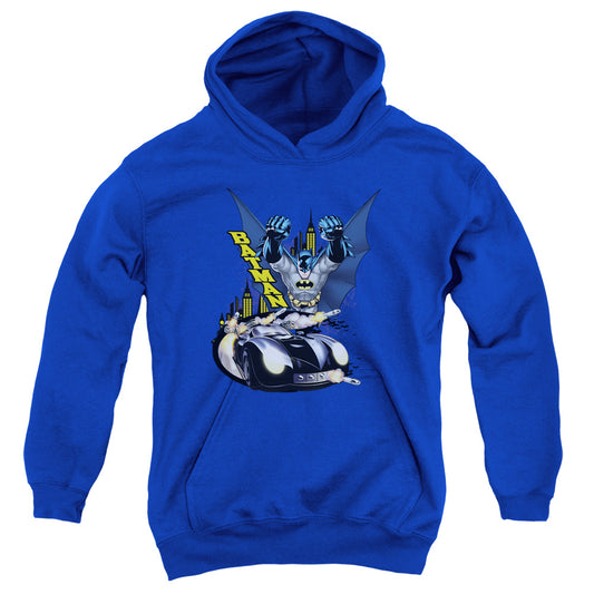 Batman - By Air & By Land - Youth Pull-over Hoodie - Royal