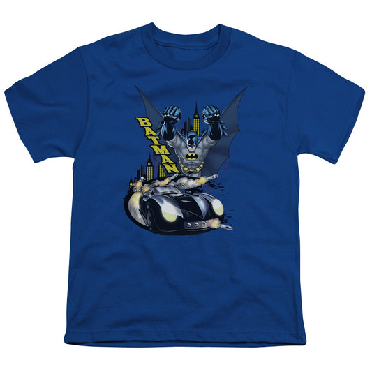 Batman - By Air & By Land - Short Sleeve Youth 18/1 - Royal Blue T-shirt