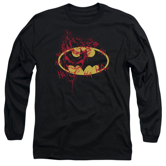 Batman - Joker Graffiti - Long Sleeve Adult 18/1 - Black T-shirt