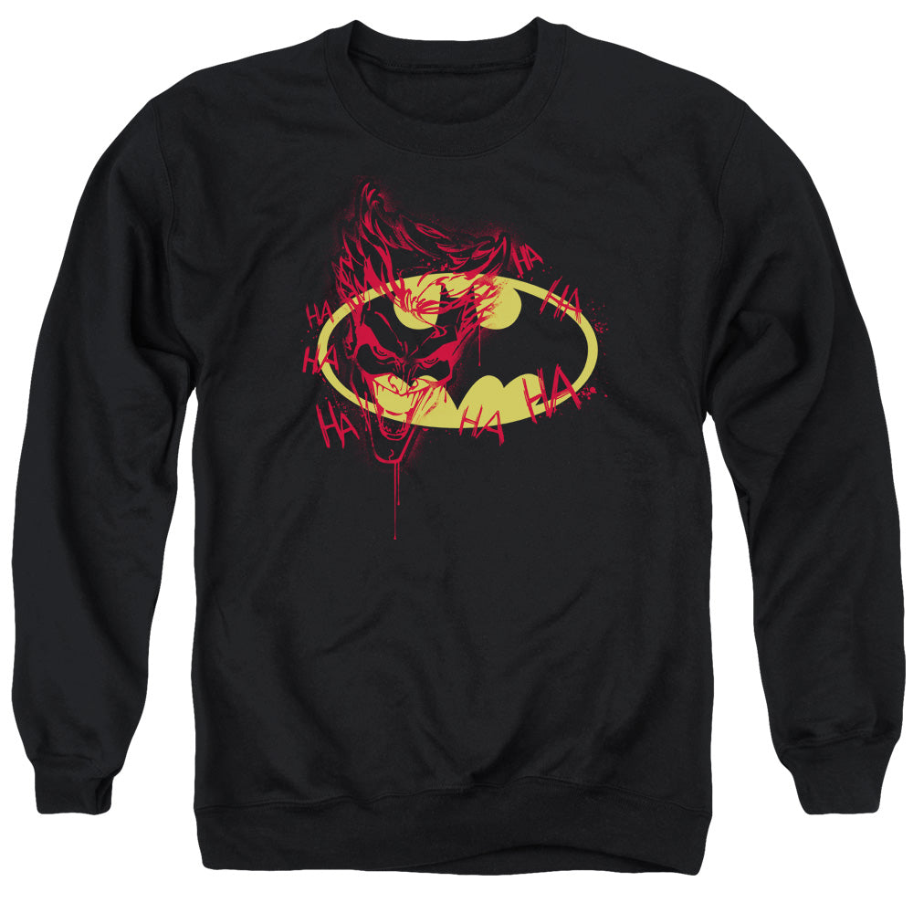Batman - Joker Graffiti - Adult Crewneck Sweatshirt - Black