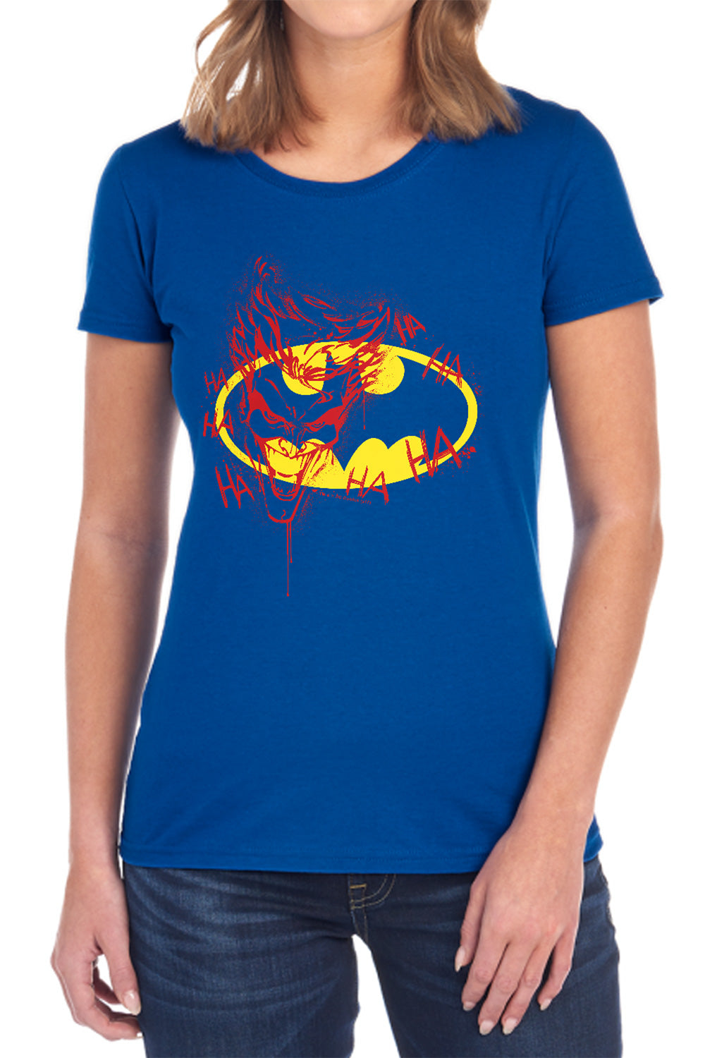 Batman - Joker Graffiti - Short Sleeve Womens Tee - Black T-shirt