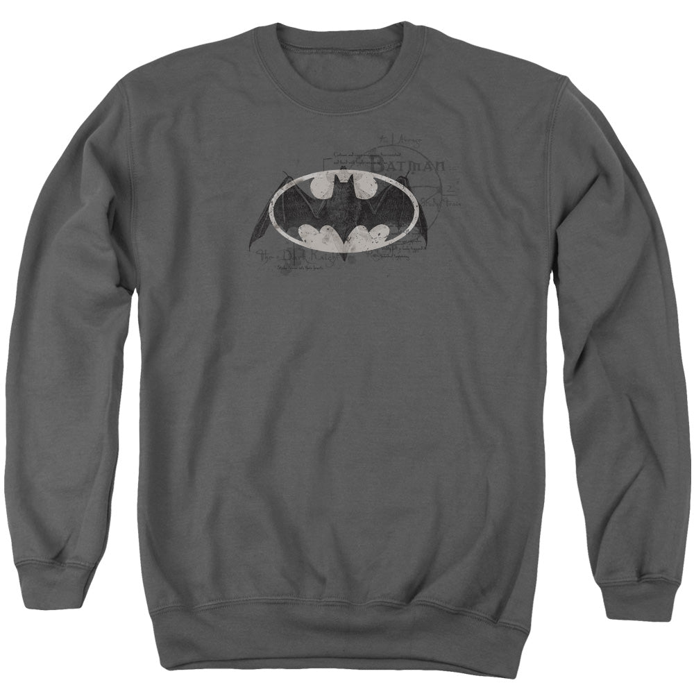 Batman - Arcane Bat Logo - Adult Crewneck Sweatshirt - Charcoal