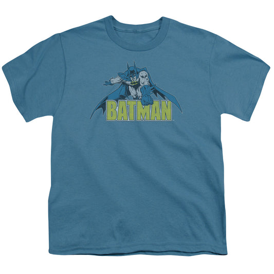 Batman - Retro Distressed - Short Sleeve Youth 18/1 - Slate T-shirt