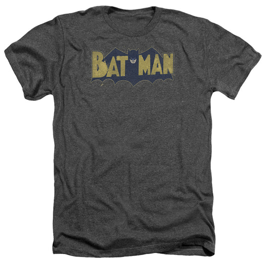 Batman - Vintage Logo Splatter - Adult Heather - Charcoal