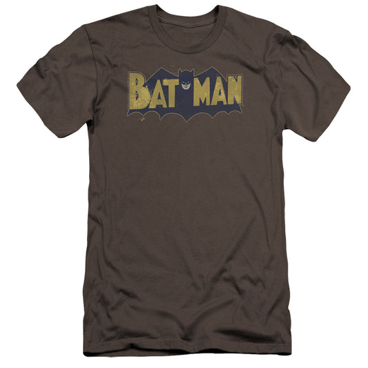 Batman - Vintage Logo Splatter-premuim Canvas Adult Slim Fit 30/1 - Charcoal