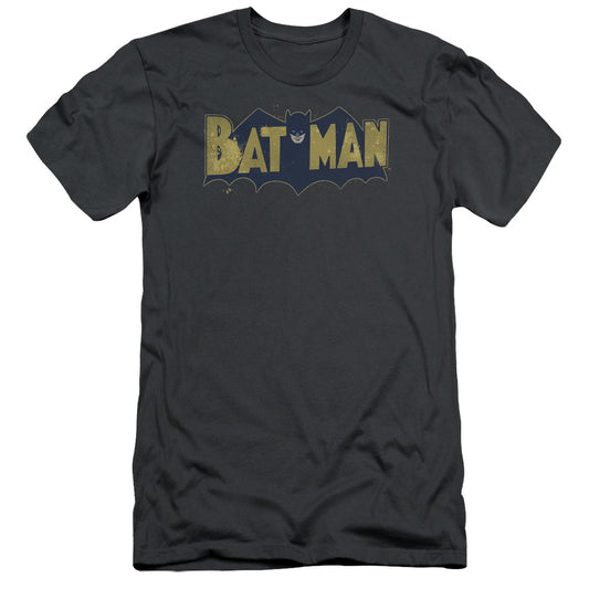 Batman - Vintage Logo Splatter - Short Sleeve Adult 30/1 - Charcoal T-shirt