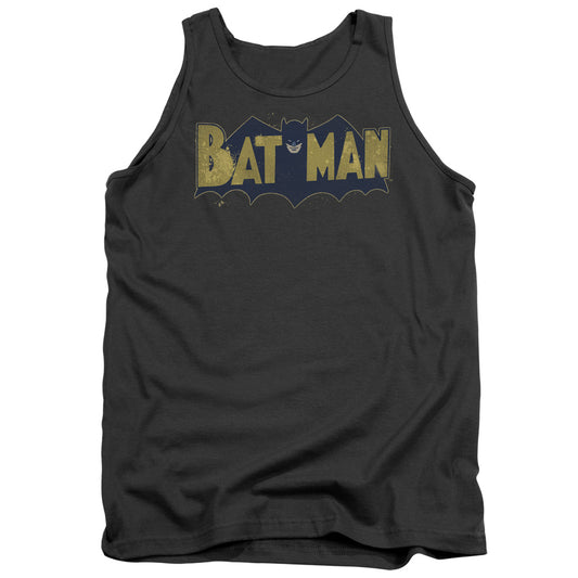 Batman - Vintage Logo Splatter - Adult Tank - Charcoal