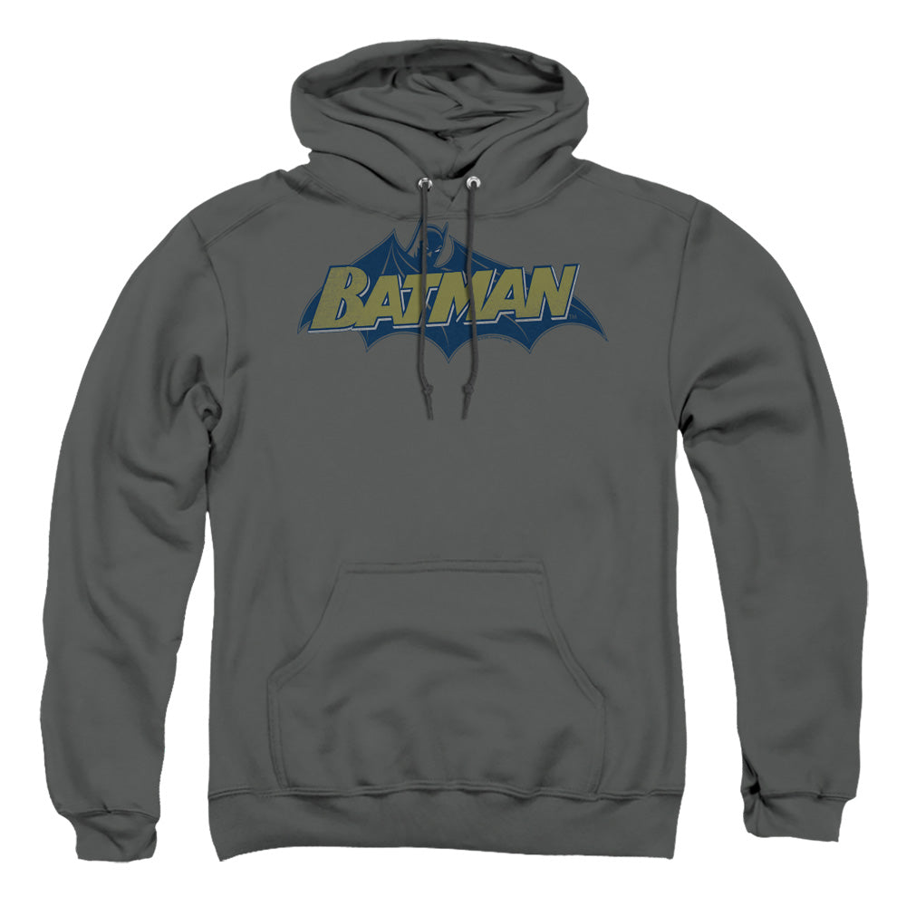 Batman - Classic Comic Logo - Adult Pull-over Hoodie - Charcoal