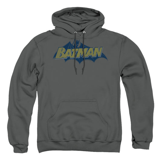 Batman - Classic Comic Logo - Adult Pull-over Hoodie - Charcoal