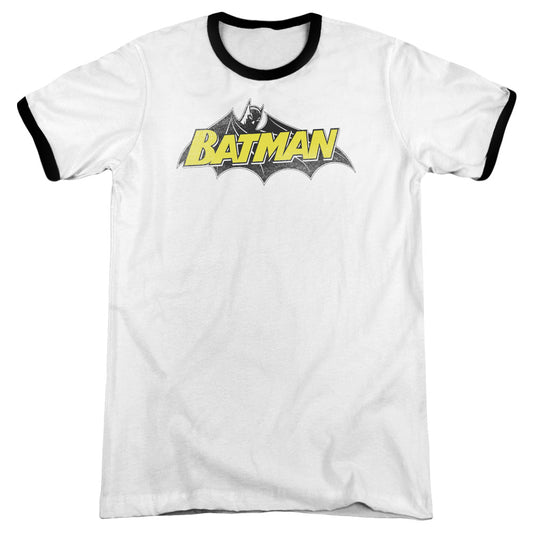 Batman - Classic Logo - Adult Ringer - White/black