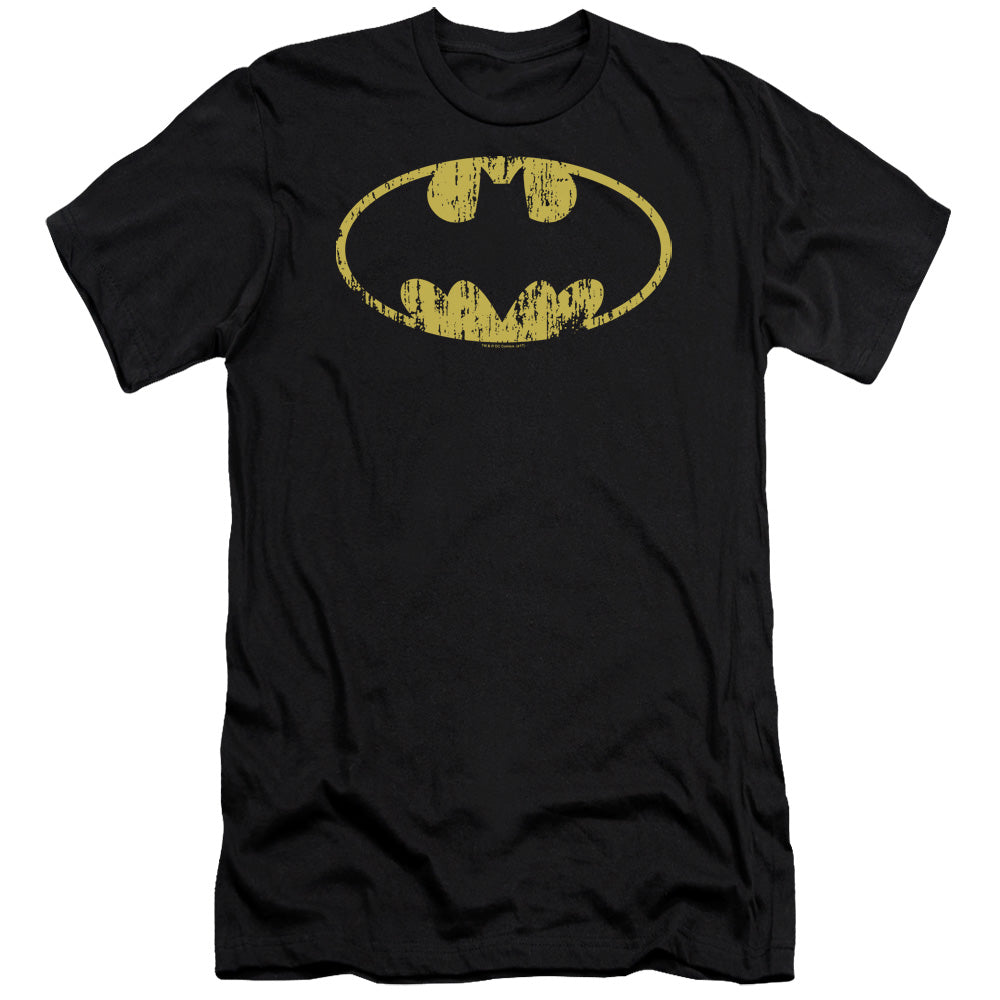 Batman - Classic Logo Distressed-premuim Canvas Adult Slim Fit 30/1 - Black