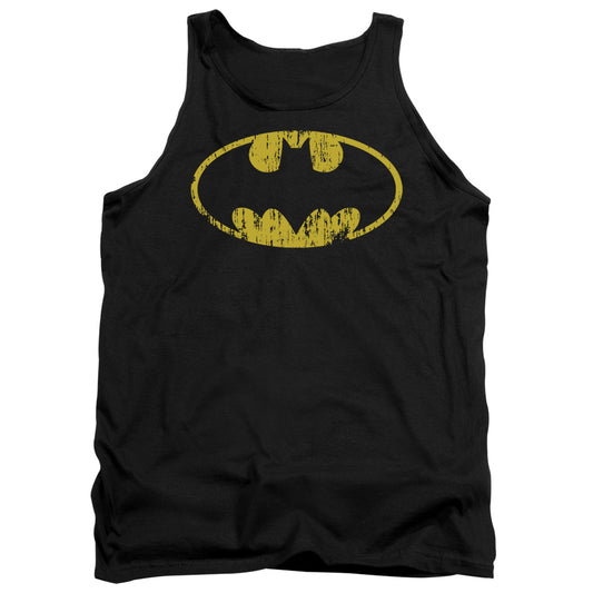 Batman - Classic Logo Distressed - Adult Tank - Black