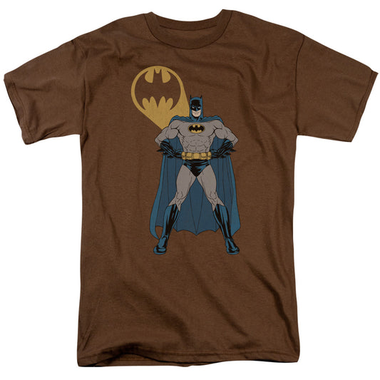 Batman - Arms Akimbo Bats - Short Sleeve Adult 18/1 - Coffee T-shirt