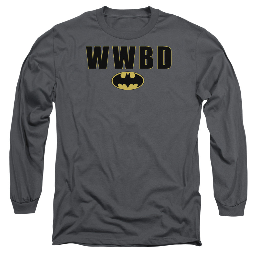 Batman - Wwbd Logo - Long Sleeve Adult 18/1 - Charcoal T-shirt