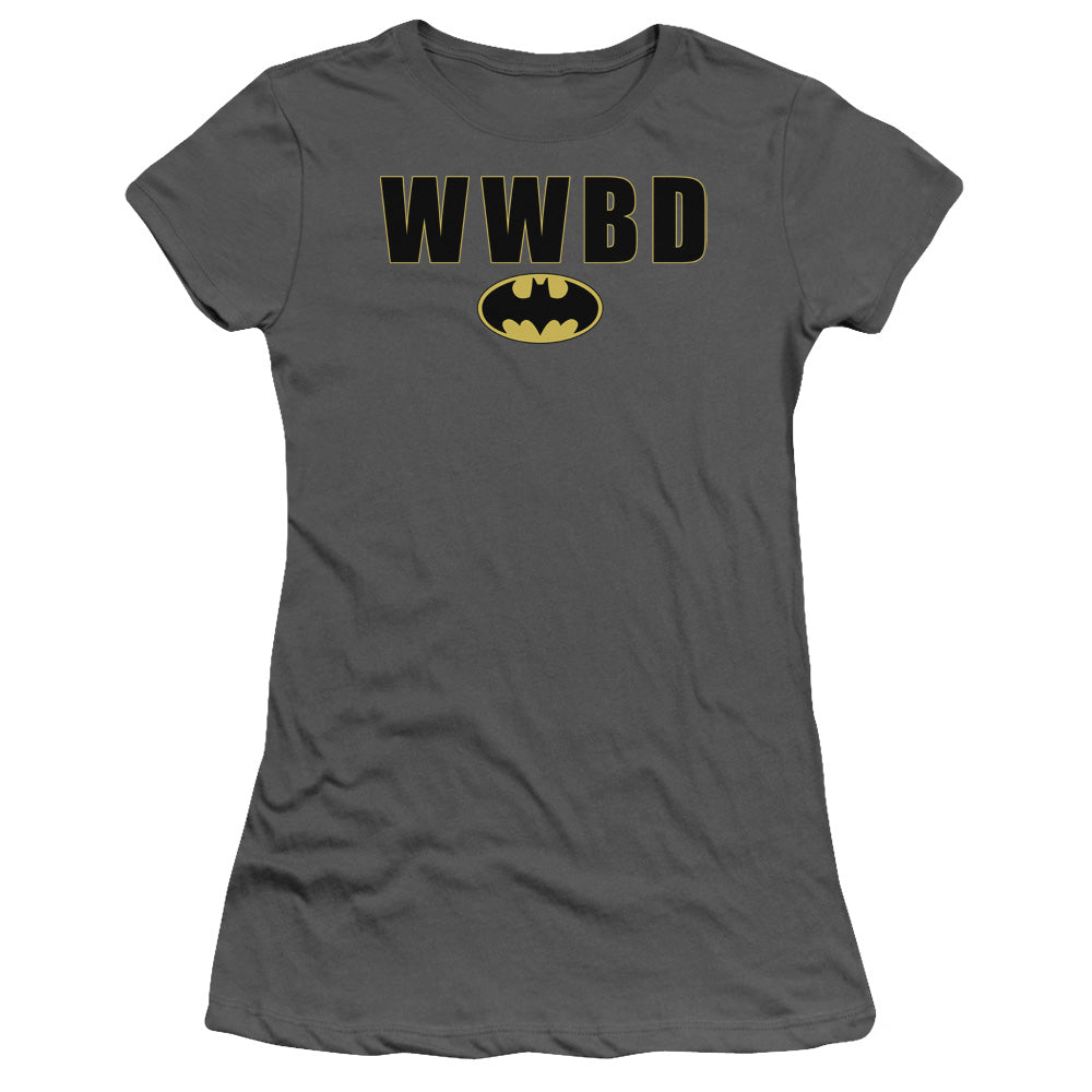 Batman - Wwbd Logo - Short Sleeve Junior Sheer - Charcoal T-shirt