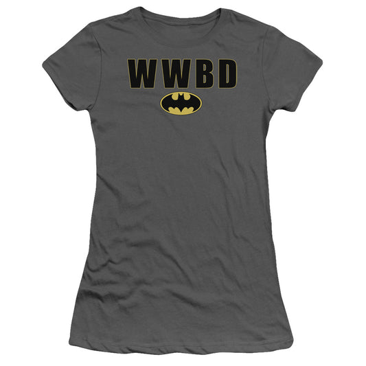 Batman - Wwbd Logo - Short Sleeve Junior Sheer - Charcoal T-shirt