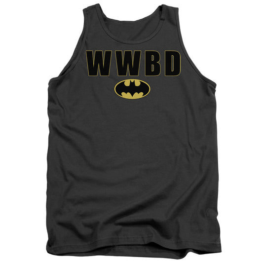 Batman - Wwbd Logo - Adult Tank - Charcoal