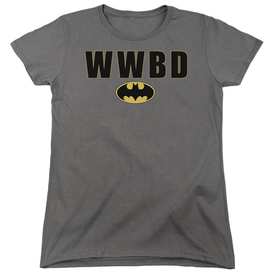 Batman - Wwbd Logo - Short Sleeve Womens Tee - Charcoal T-shirt