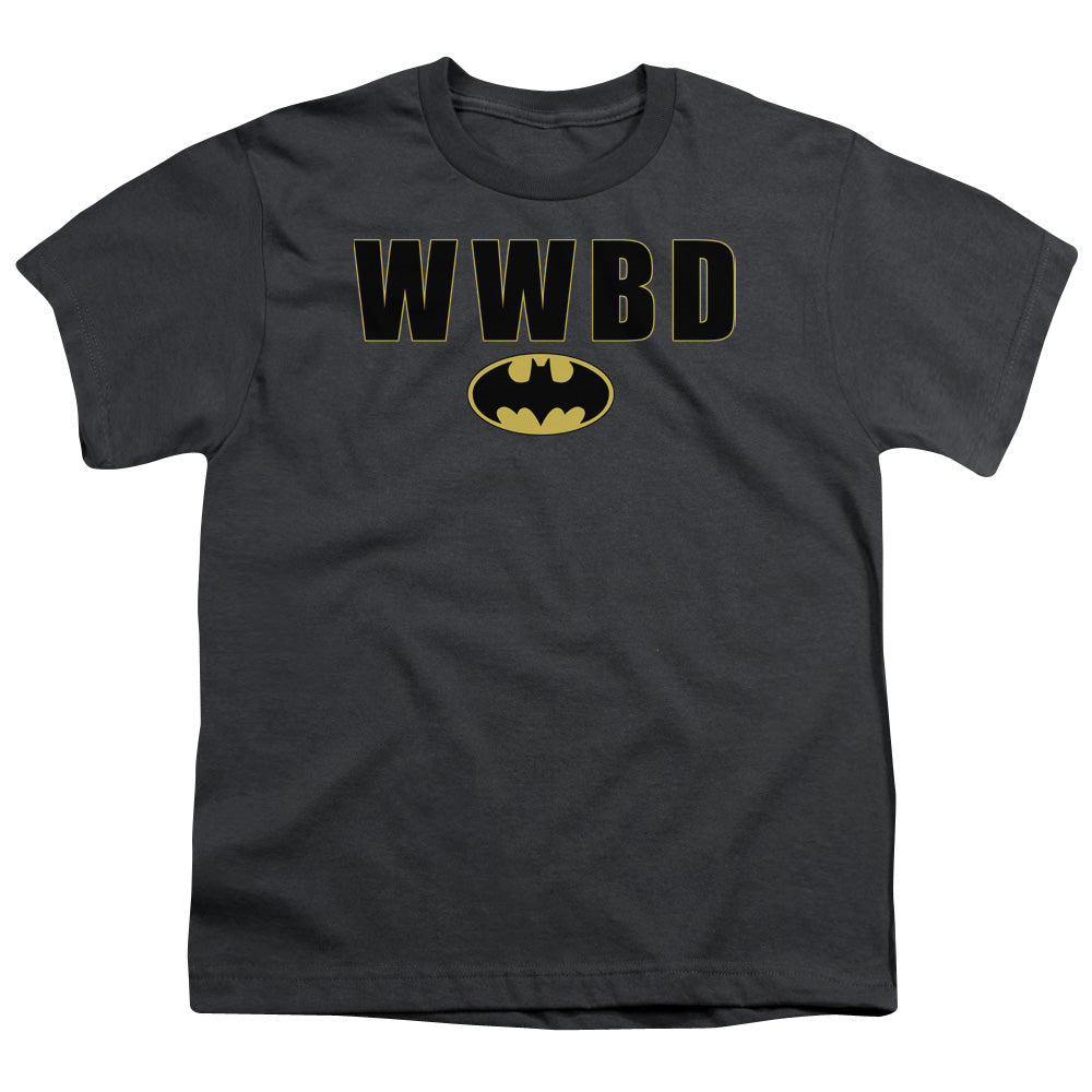 Batman - Wwbd Logo - Short Sleeve Youth 18/1 - Charcoal T-shirt
