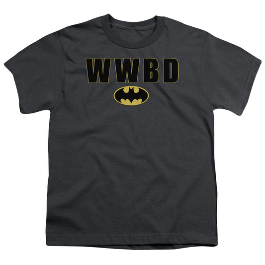 Batman - Wwbd Logo - Short Sleeve Youth 18/1 - Charcoal T-shirt