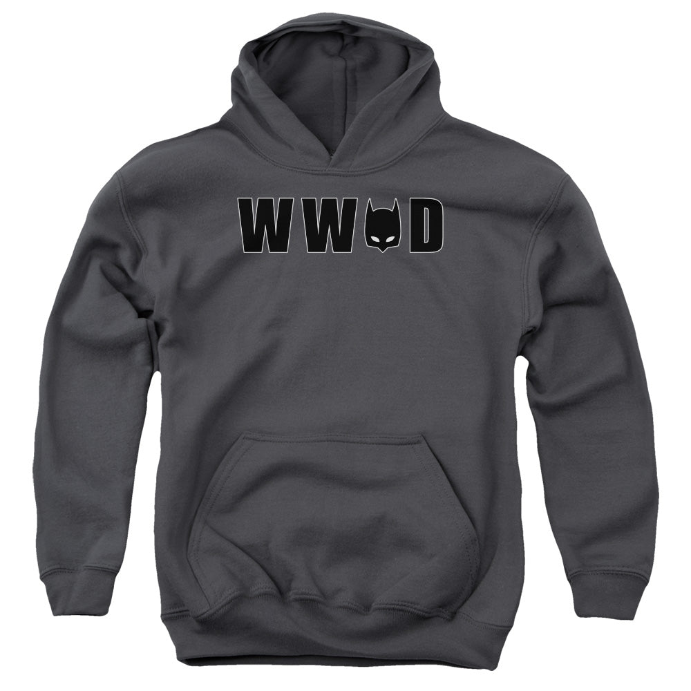 Batman - Wwbd Mask - Youth Pull-over Hoodie - Charcoal