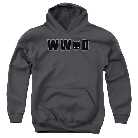 Batman - Wwbd Mask - Youth Pull-over Hoodie - Charcoal