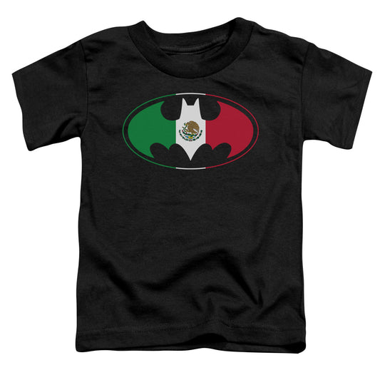 Batman - Mexican Flag Shield - Short Sleeve Toddler Tee - Black T-shirt