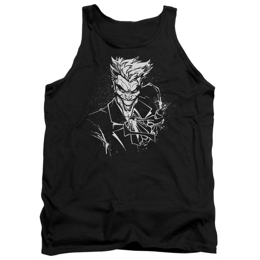 Batman - Jokers Splatter Smile - Adult Tank - Black