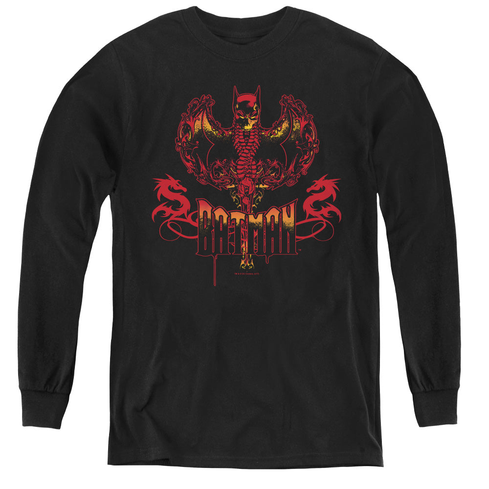 Batman - Heart Of Fire - Youth Long Sleeve Tee - Black